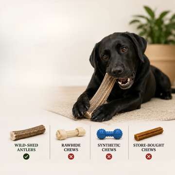 Why Wild-Shed Antlers Beat Rawhide, Synthetic, and Store-Bought Chews